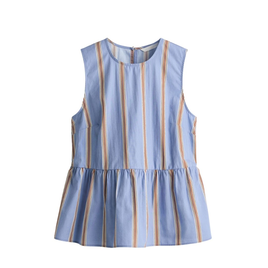 Blue striped peplum